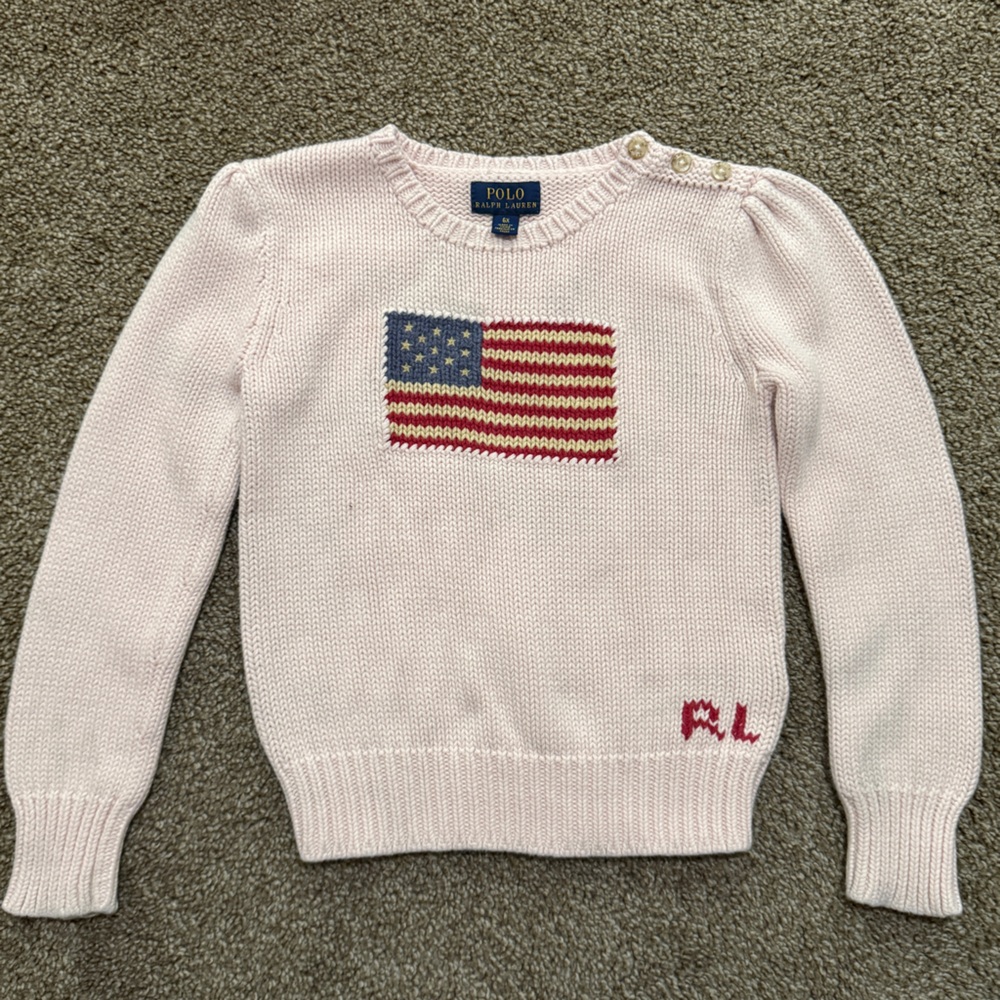 Polo Ralph Lauren pink flag sweater